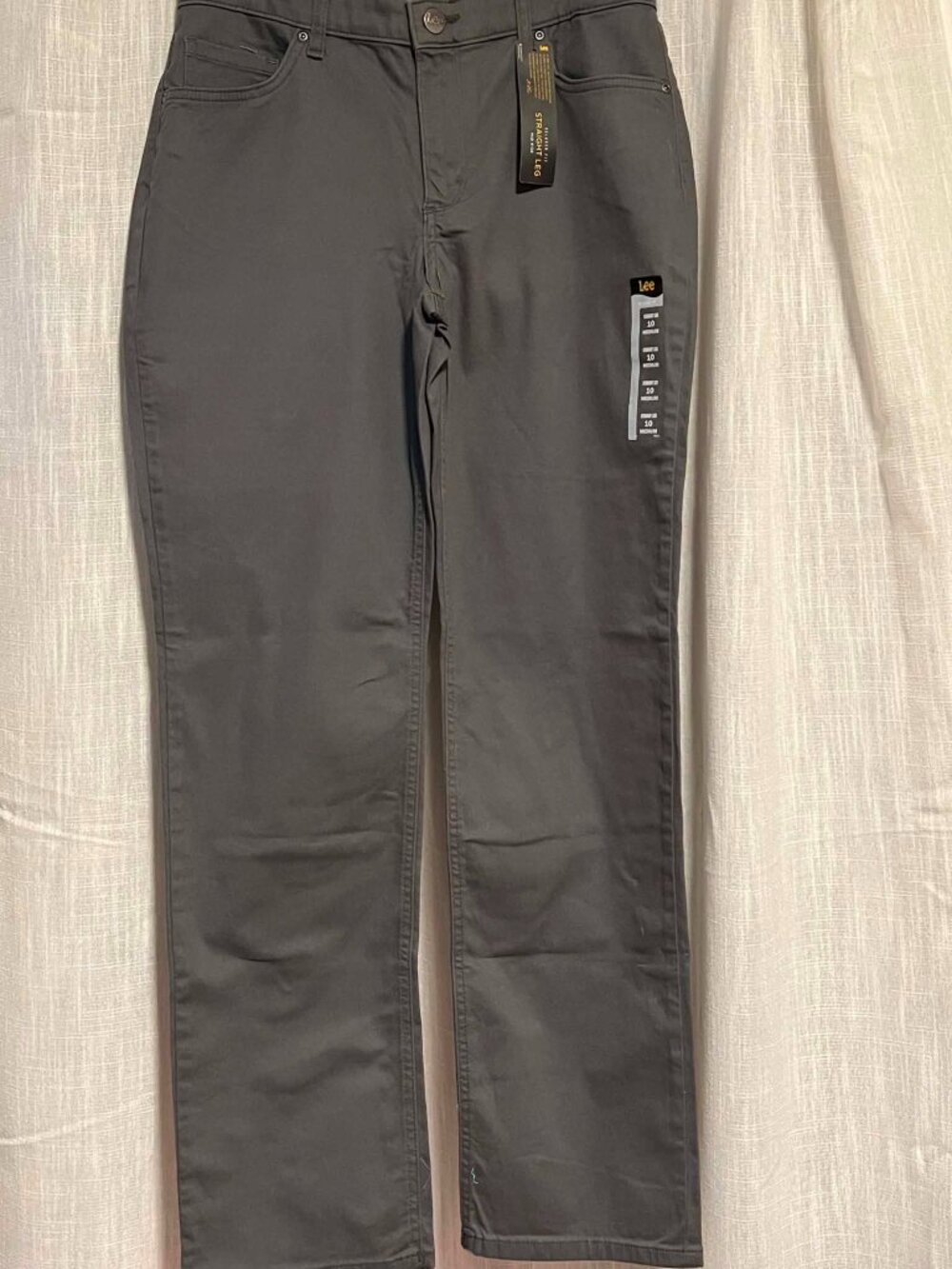 Lee Relaxed Fit Straight Leg Pants Charcoal Grey Size 10